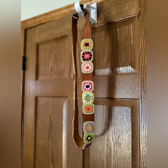 Patricia Nash – Bella Vista Braided Leather Guitar / Bag Strap, Brown - Picture 1 of 6